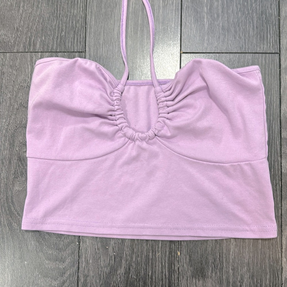 SHEIN pastel purple cropped halter. Size S